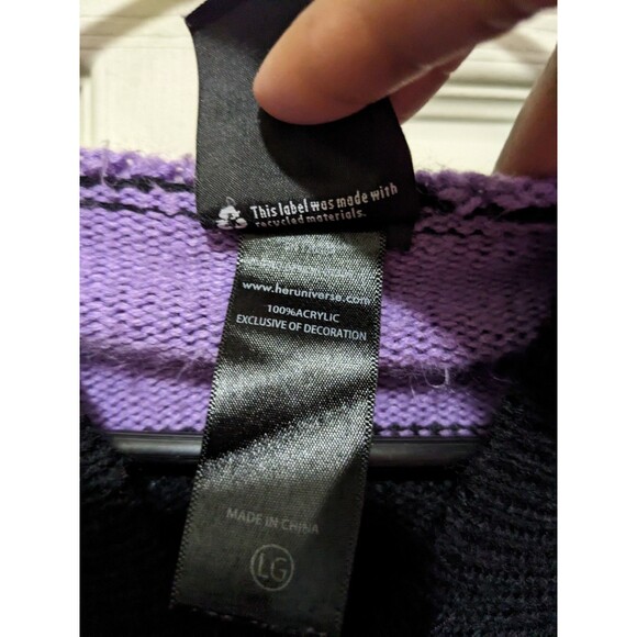 Kiki's Delivery Service Women Purple Black Zipper Jiji Cat Hoodie Jacket Large - Picture 5 of 10